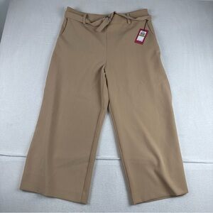 New! Vince Camuto Camel Belted Straight-Leg Flare Cropped Pant Sz 14 ($109)